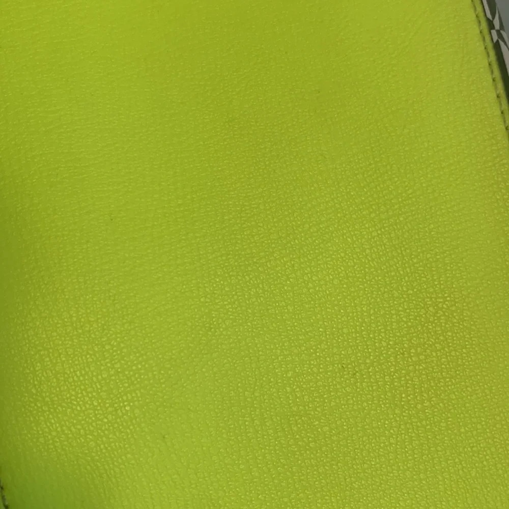 kate spade Black and White Floral Tote with Neon Yellow Trim